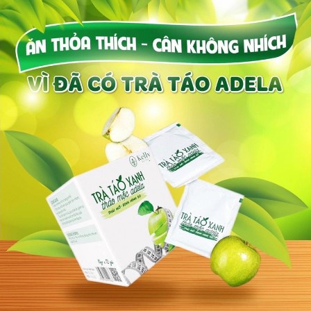 Trà Táo Xanh Giảm Cân Kelly Thảo Mộc Adela Detox Hộp 12 Gói Giảm Mỡ Bụng Cấp Tốc An Toàn Kiểm Soát Cân Nặng