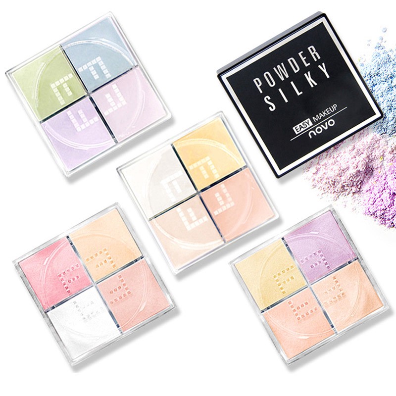 Bảng phấn bột trang điểm kiểm soát dầu 4 màu NOVO