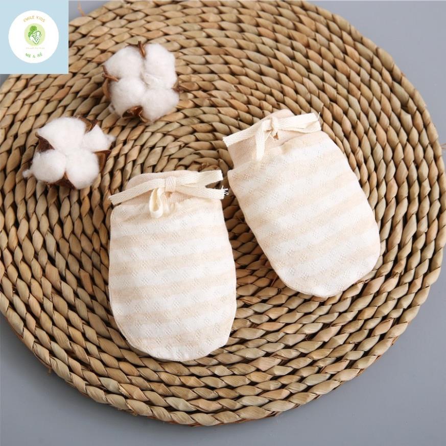 Bao Tay Sơ Sinh có nơ đáng yêu Sét 3 Đôi - Chất Cotton Hữu Cơ Tự Nhiên An Toàn Mềm Mại Cho Da Của Bé
