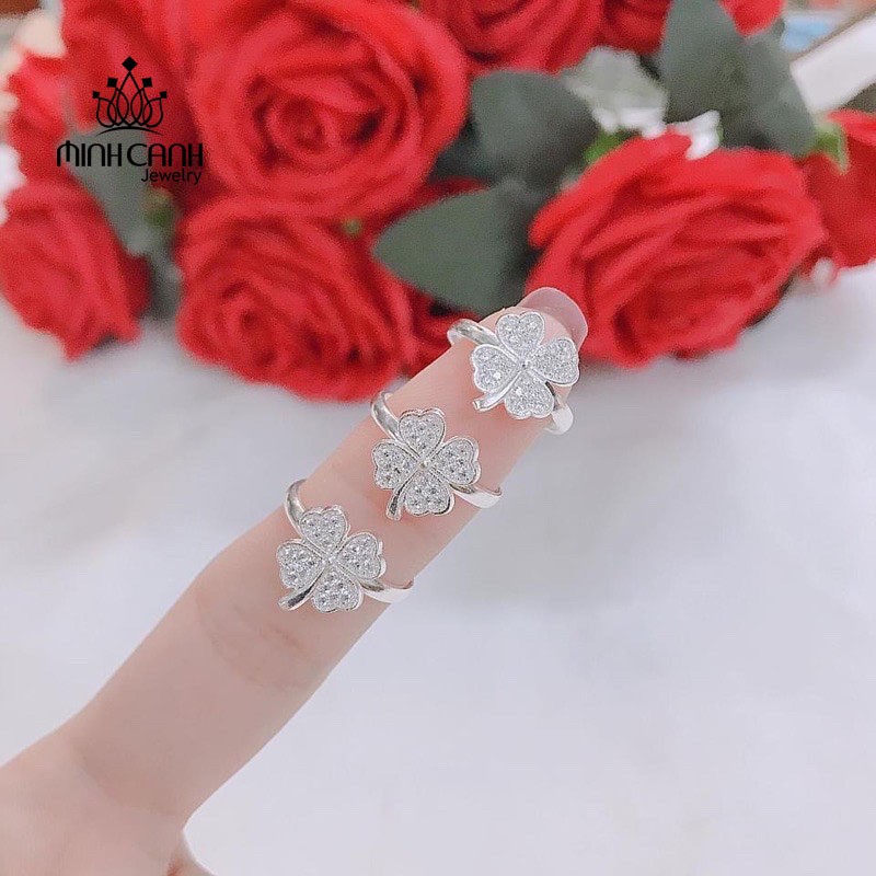 Nhẫn Bạc Cỏ 4 Lá Có Đuôi May Mắn - Minh Canh Jewelry