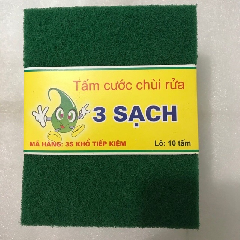 Set 10 Miếng Cước Xanh Lớn Chà Nồi Lơn
