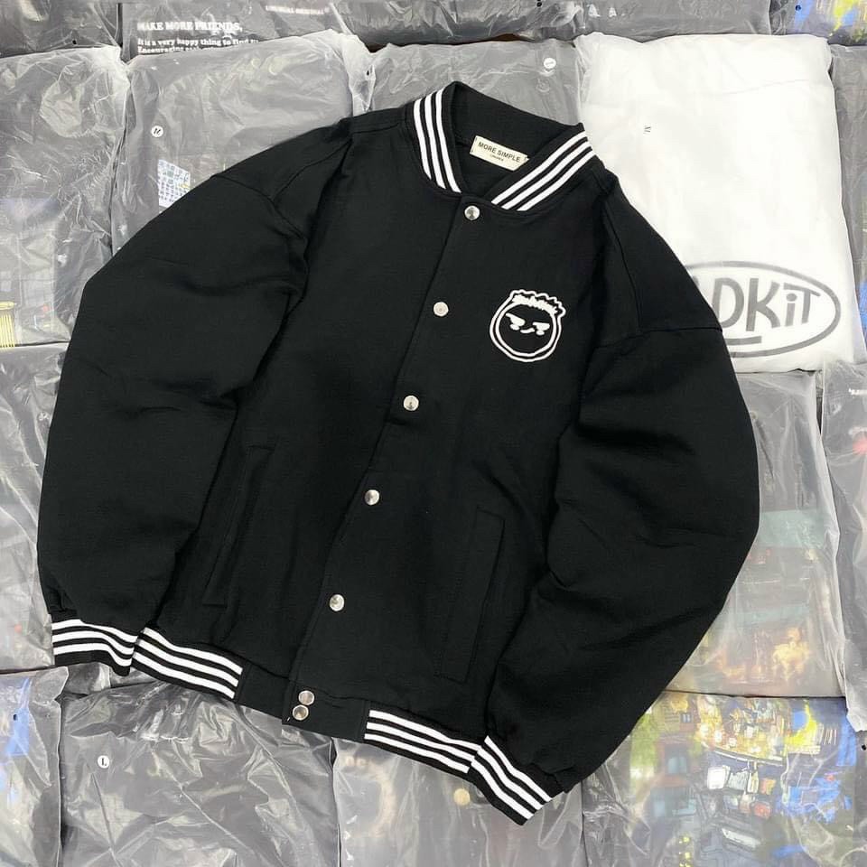 Áo Khoác BOMBER FACE Tay Dài Form Rộng Ulzzang Unisex (Ảnh Thật)