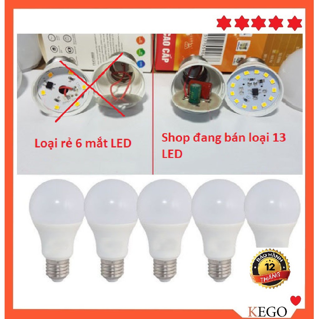 BÓNG ĐÈN BÚP CHANH TRÒN 3W.7W ( Loại 13 mắt LED chứ không phải loại giá rẻ 6 mắt LED )