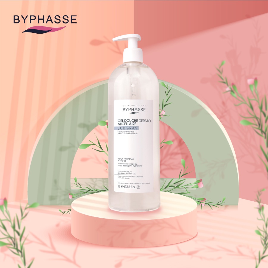 Sữa tắm Byphasse Dermo micellar dành cho da thường đến da khô 1L