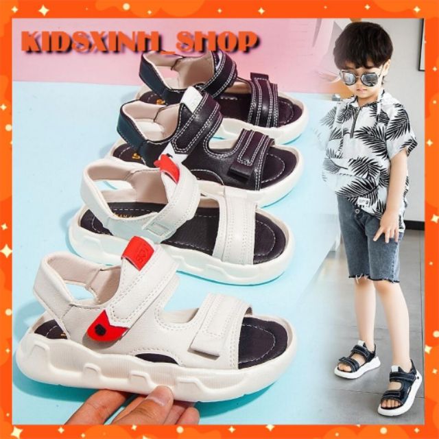 Dép Sandal Trẻ Em ♥ FREESHIP ♥ Dép Sandal Quai Ngang Bé Trai Da Mềm Đi Êm KX002