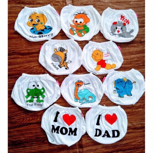 Set 5c quần đùi chip thun cotton 4chiều cho bé