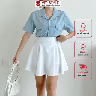 Chân váy ngắn VMSTYLE xếp ly xòe 07212 22CV05CT1801