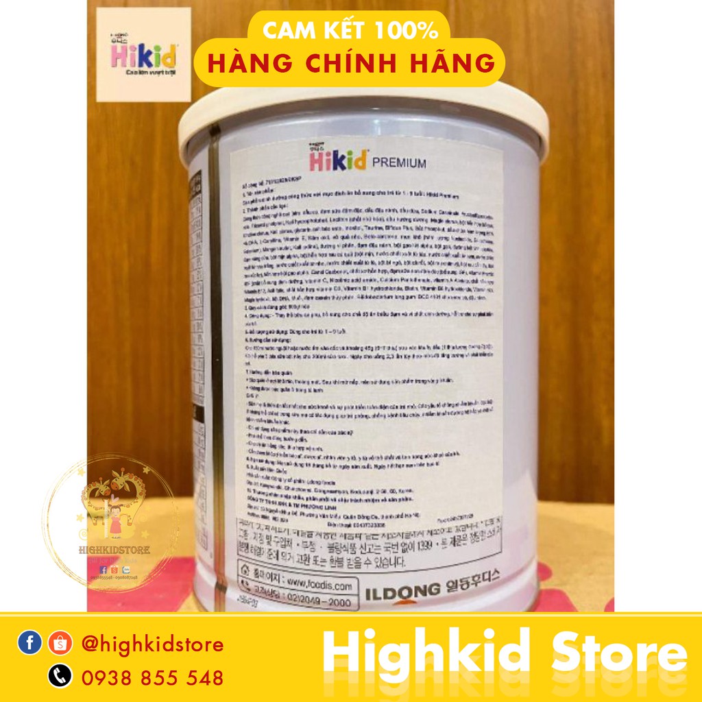 Combo 4 lon Sữa Hikid Premium 600g - [Tem Nhập khẩu Phương Linh]