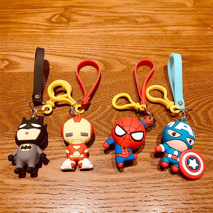 Móc Khóa Hoạt Hình Spiderman Iron Man Dễ Thương