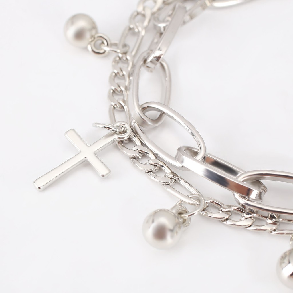 [Mã FAMAYFA giảm 10K đơn 50K] Lắc tay hai lớp chữ thập phong cách Hàn Quốc trẻ trung cho nam nữ | BigBuy360 - bigbuy360.vn