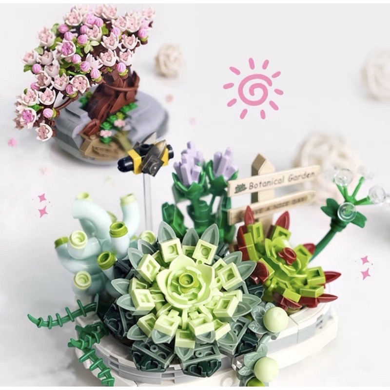 Đồ chơi mô hình xếp hình lắp ráp bó hoa Sakura Sen đá LOZ 1661 1662