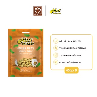 COMBO 6 Đậu Hà Lan NUT WALKER - Vị Tiêu tỏi  - Túi 45g x 6