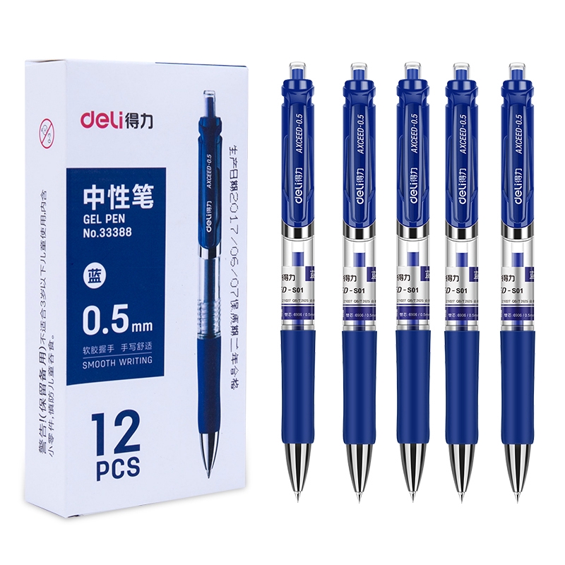 Ossayi 12Pcs/pack Retractable Gel Ink Pen Student Officce School Writing Pen