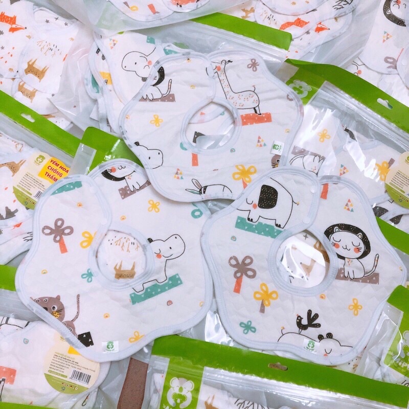 Set 3 Yếm Hoa Chống Thấm Mipbi