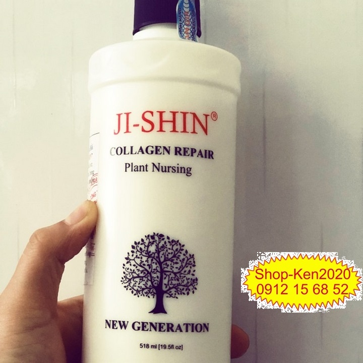 Kem hấp tóc hoàn hình Ji Shin Collagen Repair 500ml phục hồi tóc siêu mềm mượt