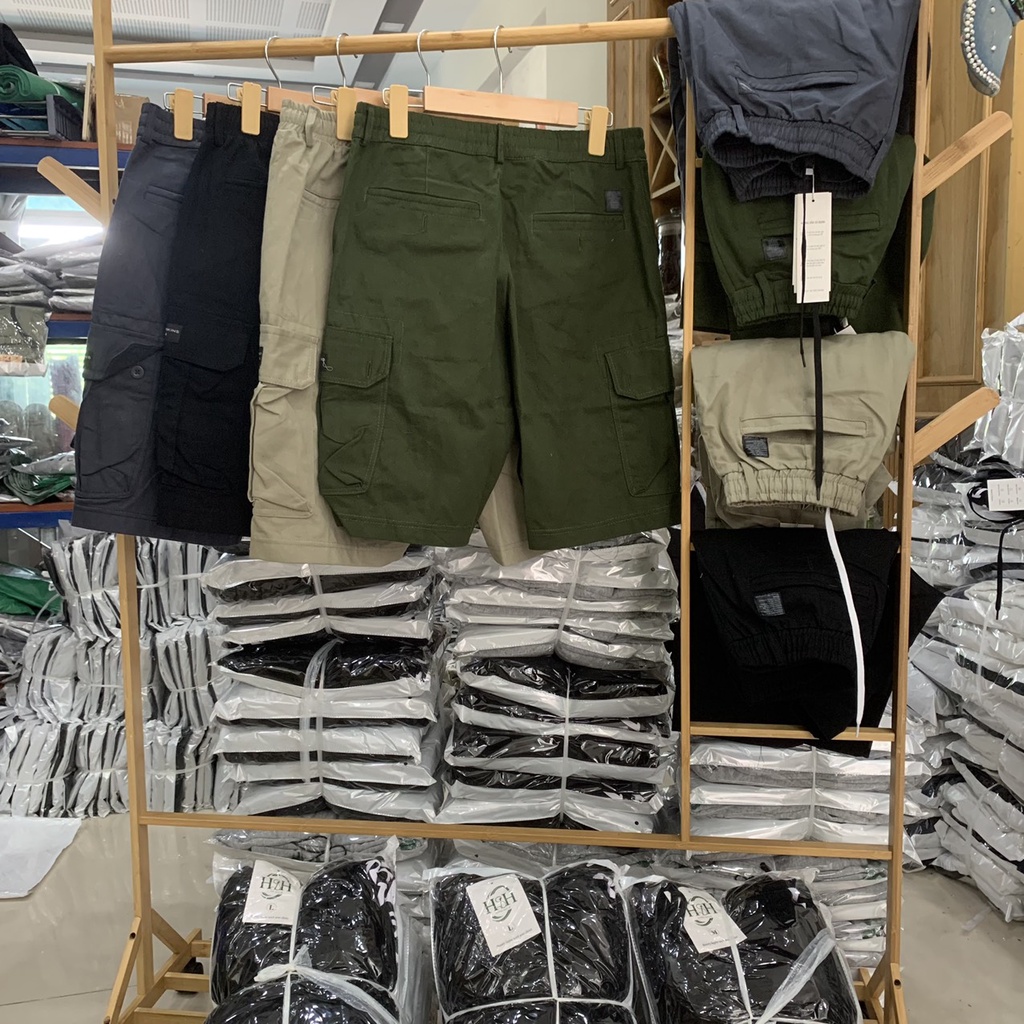 Quần short túi hộp, quần đùi kaki nam túi hộp