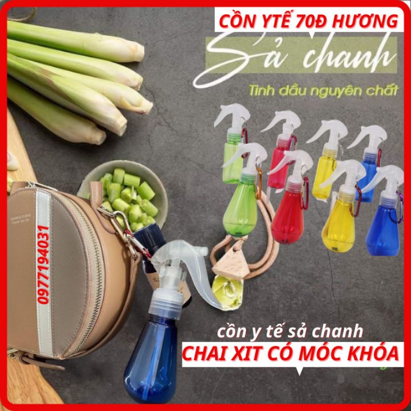 Bình xịt khuẩn hương SẢ CHANH 60mlcó móc khóa tiện lợi cho học sinh