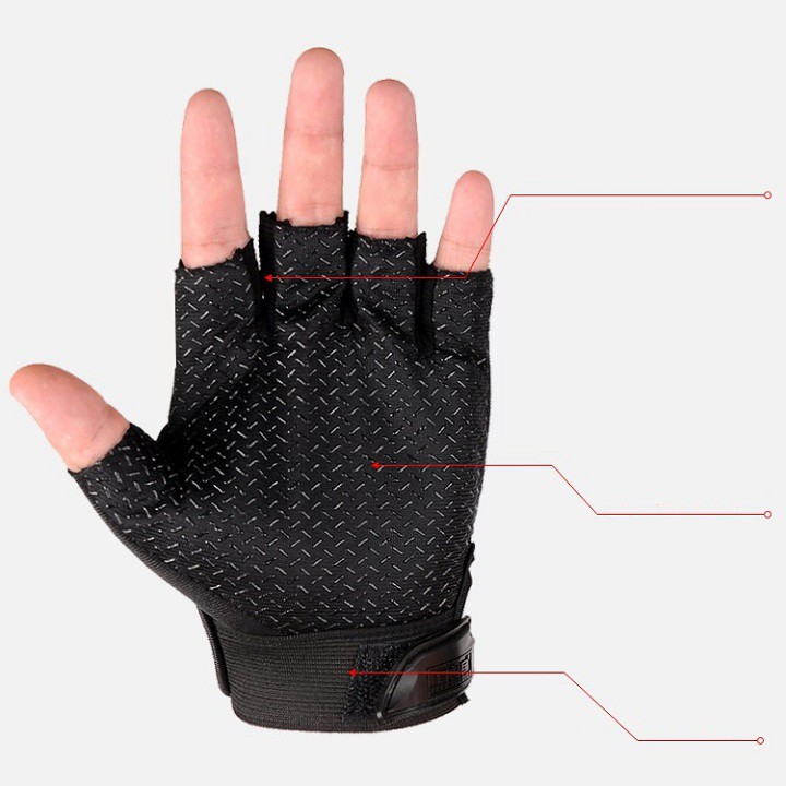 Găng tay, bao tay nam cụt ngón bảo vệ mu bàn tay và tăng độ bám Mechanix Mpact