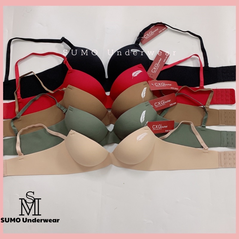 Áo lót nữ su đúc lông vũ không gọng, đệm bàn tay ôm nâng ngực, nhẹ nhàng thoải mái khi mặc. SUMO Underwear -A27.A01