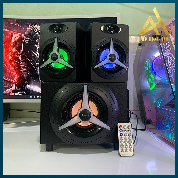 Loa Máy Tính Để Bàn Có Bluetooth LED RGB 2.1 Kisonli TM-7000A Loa Vi Tính Nghe Nhạc Laptop Pc Gaming Có Dây