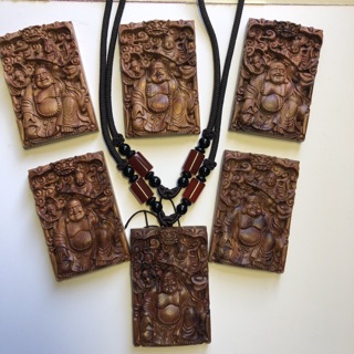 Mặt Tượng Phật Di Lặc Gỗ Sưa Mặt Tượng Đeo Vòng Cổ Phong Thủy Đặc Cấp