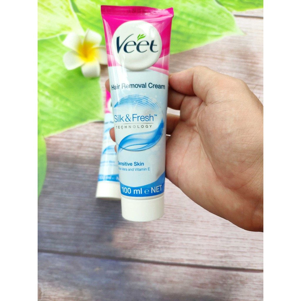 Kem Tẩy Lông Dành Cho Da Nhạy Cảm VEET Silk & Fresh Sensitive Tuýp 100ml | BigBuy360 - bigbuy360.vn