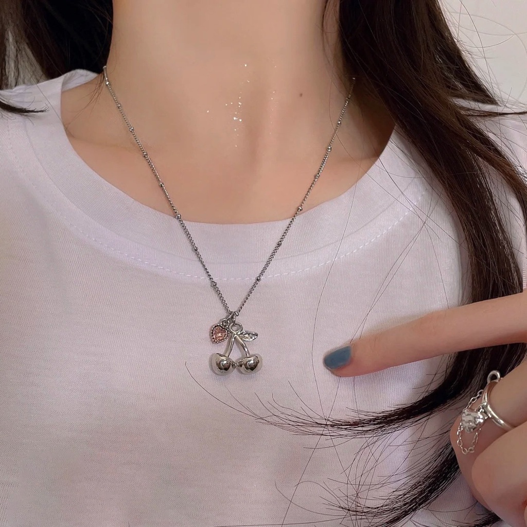 Vòng cổ 191202 mặt gấu / cherry / trái tim phong cách harajuku đơn giản thường ngày dễ phối đồ