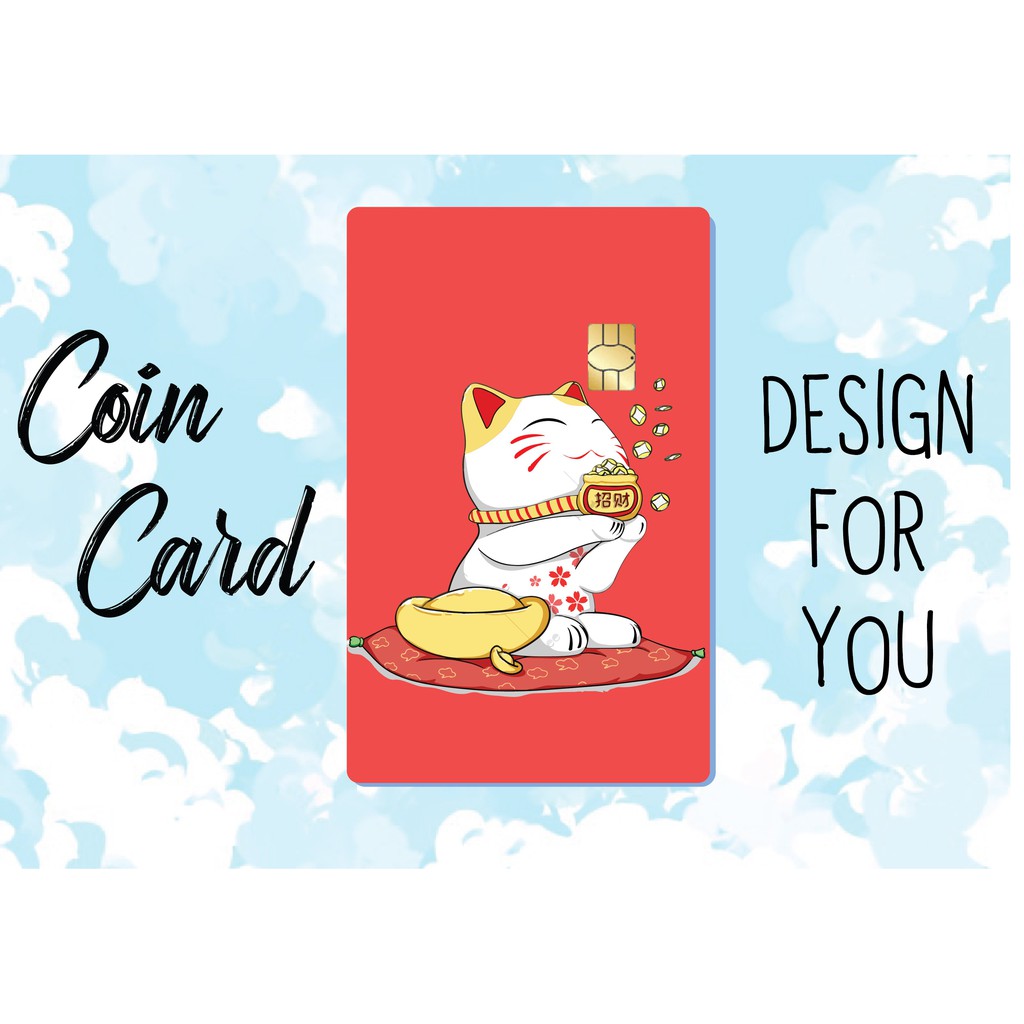 &quot;MÈO THẦN TÀI MANEKI NEKO 🧧 &quot;( ️ Decal dán Thẻ ATM, debit, thẻ từ, thẻ chung cư, bảo vệ thẻ) | Dán thẻ ATM COINCARD