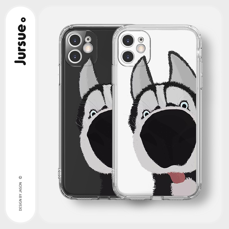 Ốp lưng JURSUE viền vuông hoạt hình dễ thương đẹp cho iPhone 13 12 11 Pro Max SE 2020 X XR XS ip 8 7 6 6S Plus kute Y130