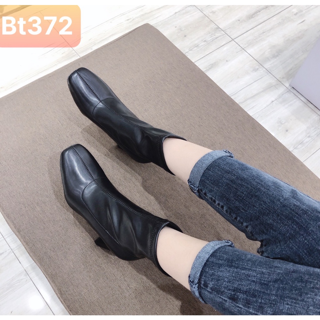 Bốt da cao cấp gót nhỏ sang trọng 7cm -BT372