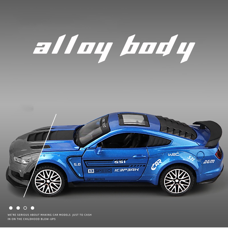 Mô Hình Xe Hơi Ford Mustang GT500 Bằng Hợp Kim Có Đèn Và Nhạc Tỷ Lệ 1: 32