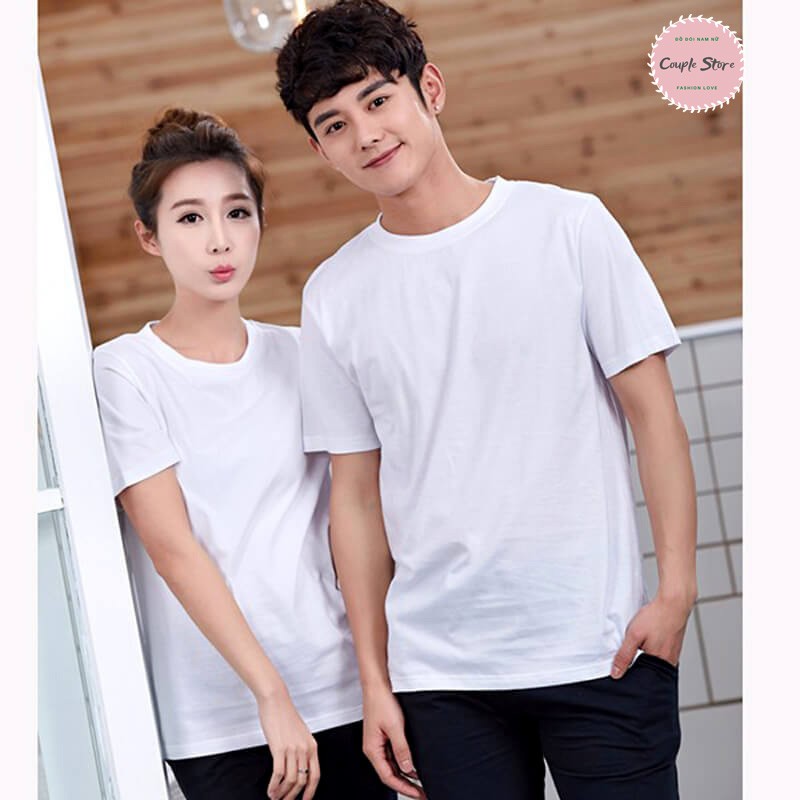 Áo đôi ❤ nam nữ ❤ thun cổ tròn ❤ couple phông trơn HOT nhất 2021