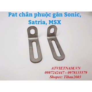 Cặp Pat inox chân phuộc gắn bi mini xe Sonic, Satria, MSX