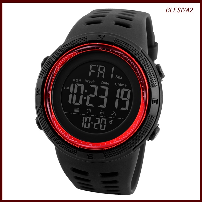 [BLESIYA2] 1251 Men's Digital Sports Watch Waterproof Stopwatch Countdown Auto Date Alarm