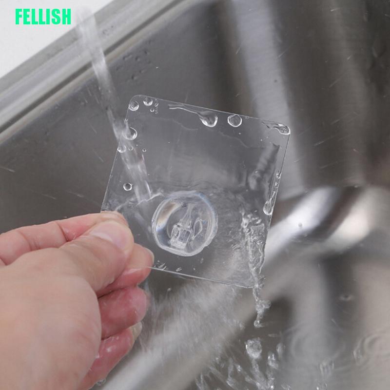 Bộ 4 Móc Treo Đồ Dán Tường Trong Suốt Chịu Được 2kg