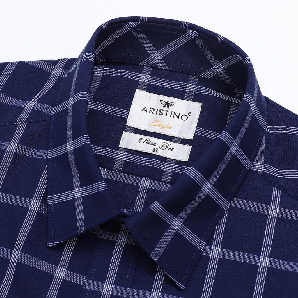Áo sơ mi ngắn tay nam Aristino phom slim fit, thiết kế tà lượn không túi - ASS392S2