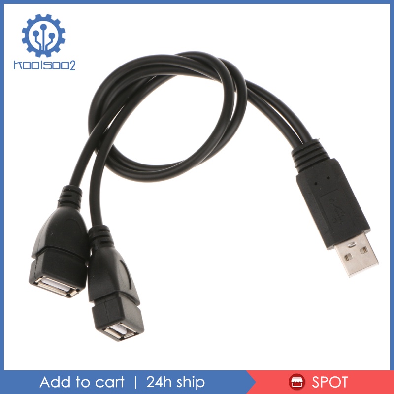 USB 2.0 A Male To 2 Dual USB Female   Y Splitter Hub Power Adapter Cable