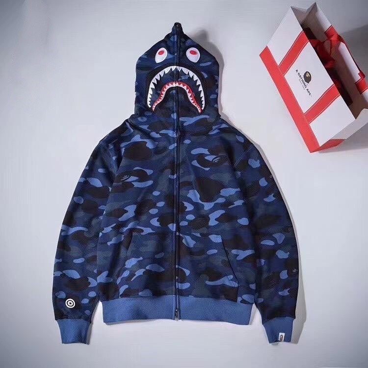 Áo Khoác Cá Mập Có Mũ Trùm Đầu, Áo Hoodie Khóa Kéo Bape