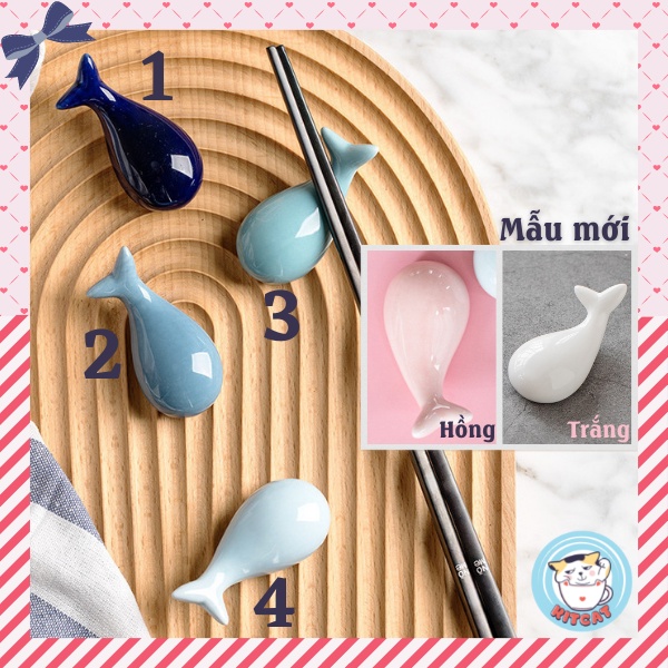 Kê Đũa, Gác Đũa Chất Sứ Cao Cấp, Men Màu Pastel Phong Cách Nhật Bản - Kitcat Store