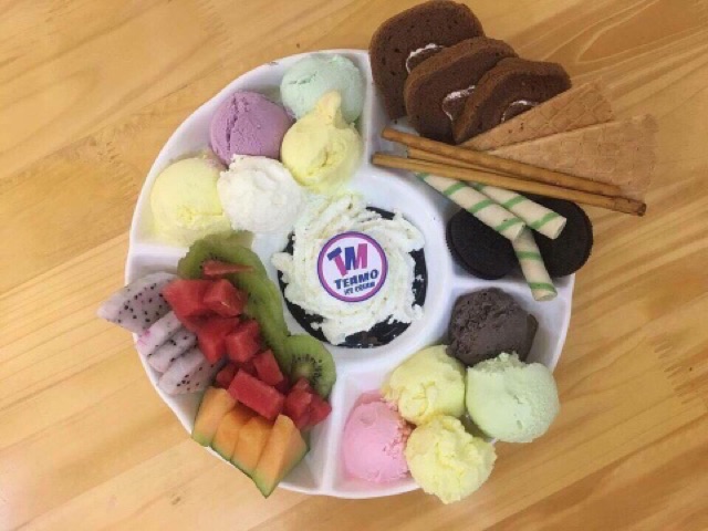 Khay lẩu kem liền 4 ngăn size 24cm