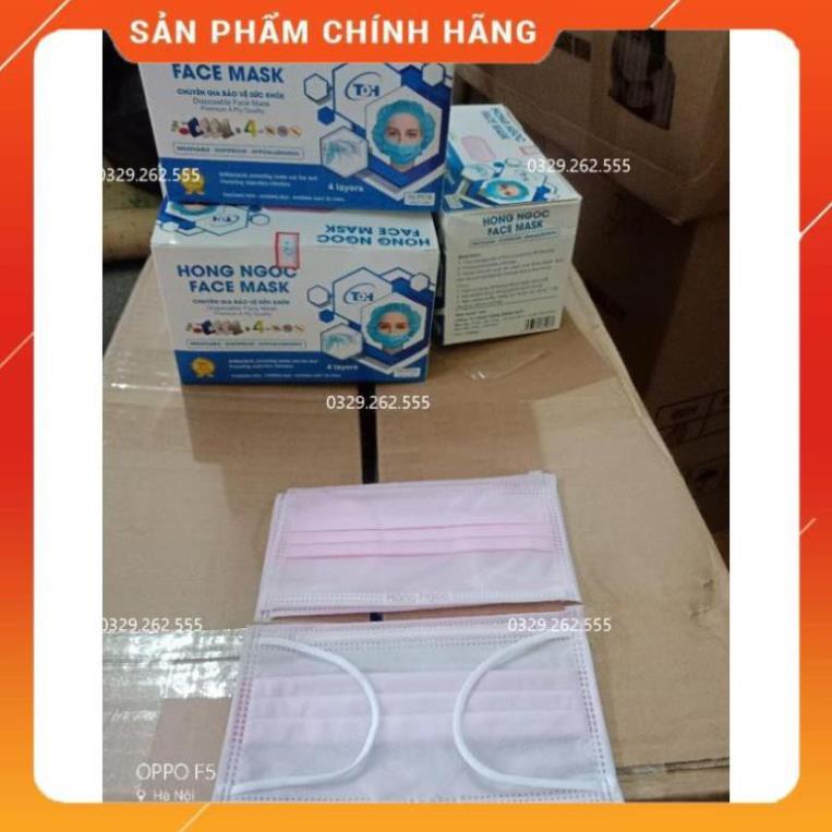 (hộp 50 cái Màu Hồng) Khẩu trang 4 lớp màu Hồng xinh chuẩn hãng