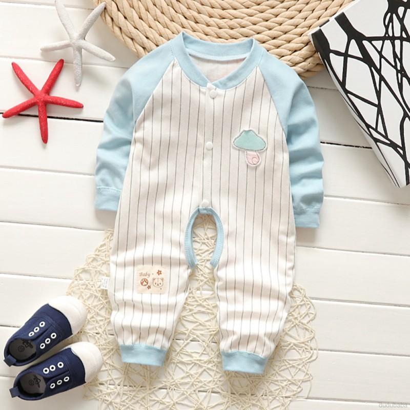 Áo liền quần dài tay sọc ngang đáng yêu cho bé trai gái