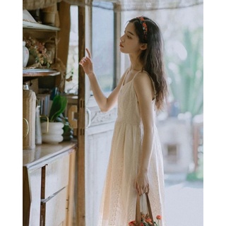 Đầm midi hai dây nàng thơ vintage siêu xinh