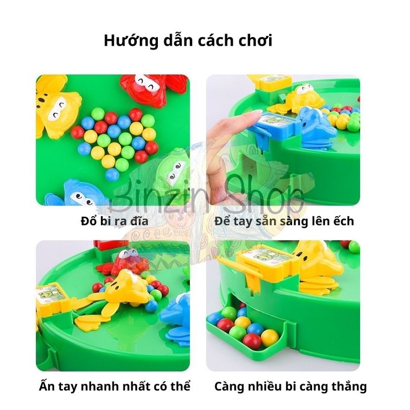 Đồ chơi ếch ăn bi, hungry frogs