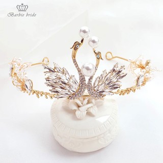 Vương miện cô dâu BarbirBride handmade thiên nga, phụ kiện cưới, biểu diễn, dạ tiệc, trao giải S32
