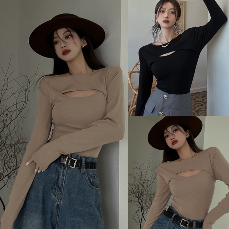 Áo thun dài tay thiết kế thời trang sexy