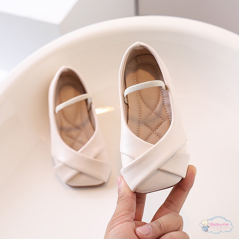 Giày Đế Mềm Chống Trượt Màu Trơn Đơn Giản Cho Bé Gái