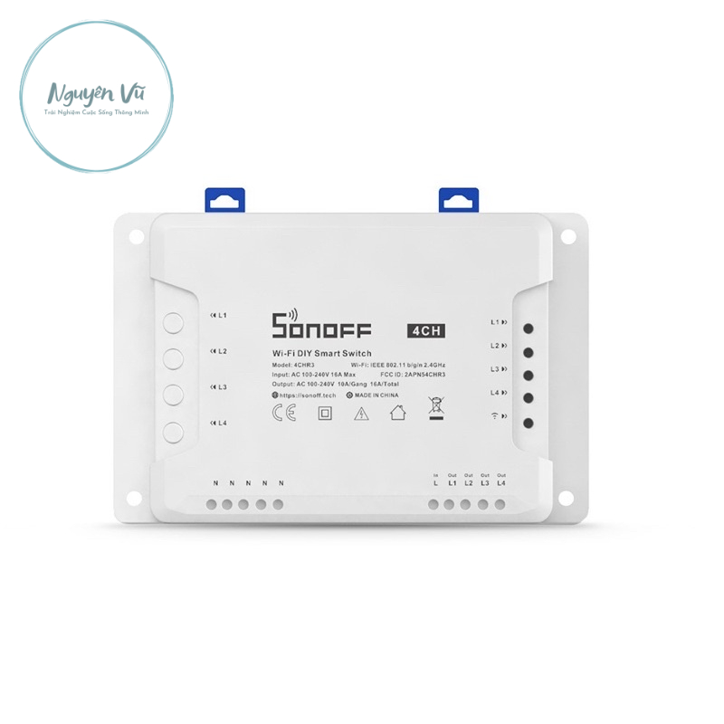 Sonoff 4CH R3 - Sonoff 4 Cổng Điều Khiển Từ Xa Qua Wifi 4 Cổng Bản Quốc Tế