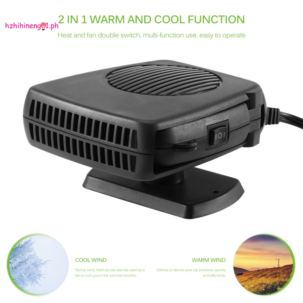 HZN01 Car Heater Air Cooler Fan Windscreen Demister Defroster 12V Electric Heating Portable Auto Dryer Heated