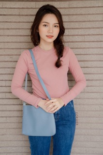 Áo thun gân tay dài croptop